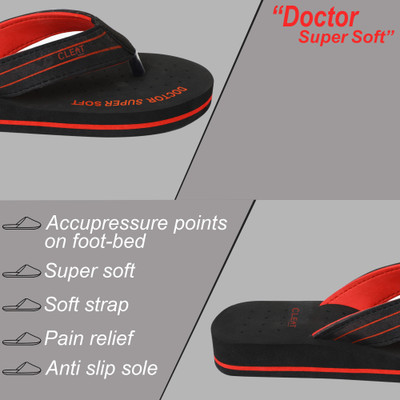 getCLEAT Women Doctor Super Soft Orthopaedic Slippers |Acupressure Footbed |Pain Relief Support Slippers(Black , 5)