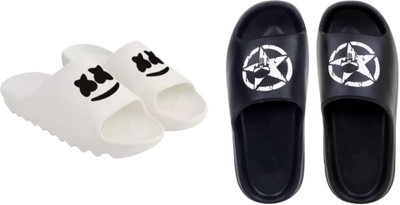 Sirex Men Slides(Black, White , 7)