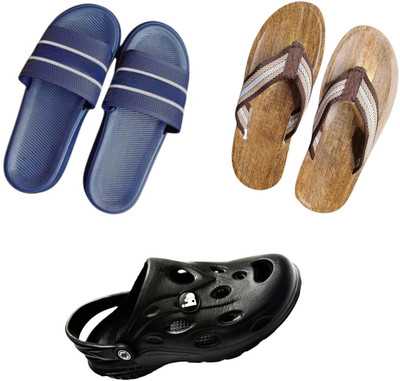 BLIBBERS Men Slippers(Blue, Brown, Black , 7)