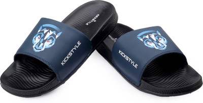 KICKSTYLE Men Slides(Black , 10)