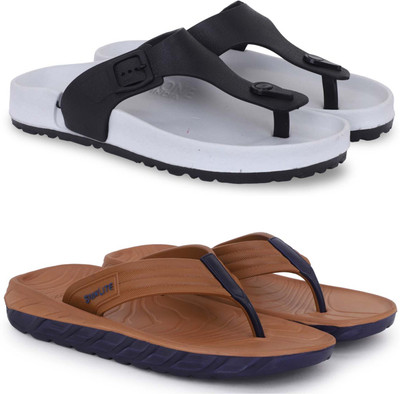 Kapani Fashion Men Slippers(Brown, White , 9)