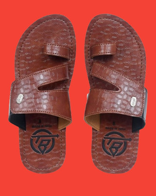 THE BABA Men Flip Flops(Brown , 9)