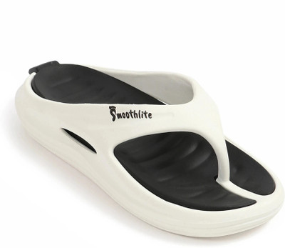 Smoothlite Men Slippers(White, Black , 9)