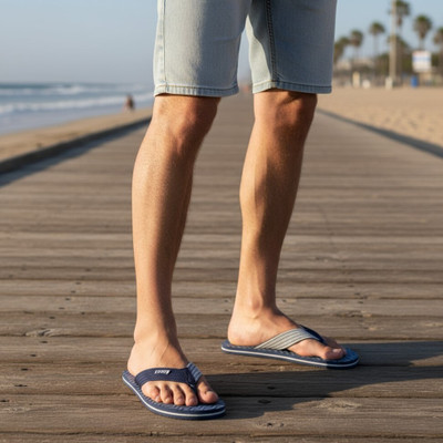 Hilux Men Slippers(Navy, Blue , 9)