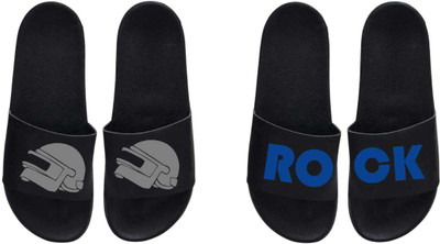 nvisan Men Slides(Grey, Blue , 9)