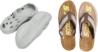 BLIBBERS Men Slippers(Brown, White , 6)