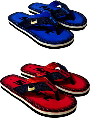 Styleedge Men Slippers(Blue, Red , 9)