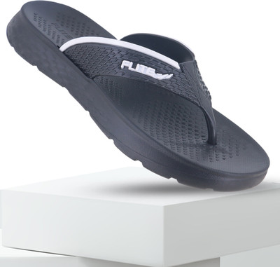 FLITE Men Slippers(Black, White , 8)