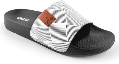 Annts Men Slides(White, Black , 8)