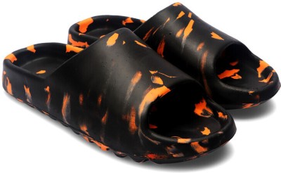 Ambit Men Slides(Black, Orange , 8)