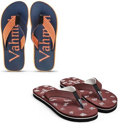 VAHMAH Men Slippers(Navy, Brown , 10)