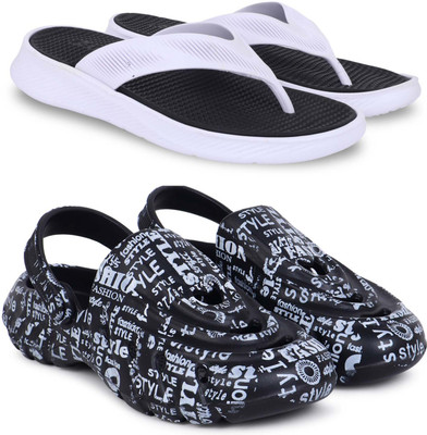 KAPYANSH Men Slippers(Black, Black , 7)