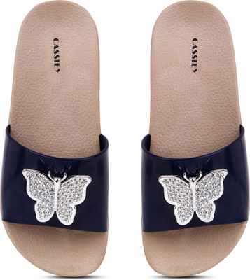 Cassiey Women Slippers(Navy , 7)