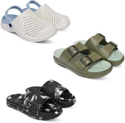 Acorn Men Slides(Blue, Olive, Black, White , 7)