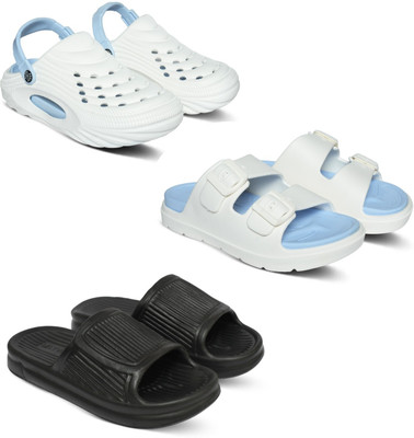 Acorn Men Slides(White, Blue, Black , 9)