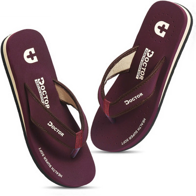 DOCTOR HEALTH Women Newly launch Premium Diabetic Ortho Comfortable Lightweight Antiskid Flip Flops Flip Flops(Maroon , 9)