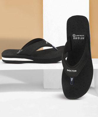 FIT O FIT Women Soft Diabetic Orthopaedic Flip Flops(Black , 6)