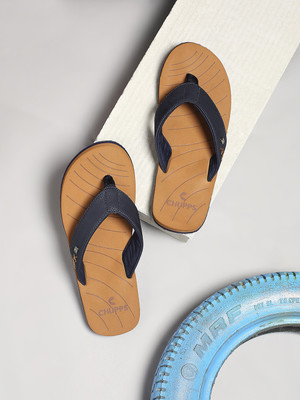 Chupps Men X-Flex Tan/Blue Men's Comfortable Slides & Flip Flop Flip Flops(Tan , 10)
