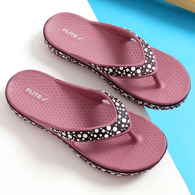 FLITE Women Flip Flops(Purple , 6)