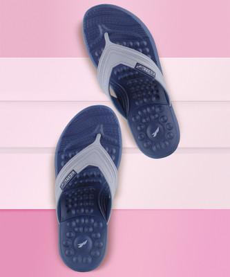 FLITE Men Flip Flops(Navy, Grey , 8)