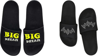 nvisan Men Slides(Grey, Yellow , 6)