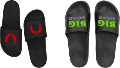 nvisan Men Slides(Red, Green , 8)