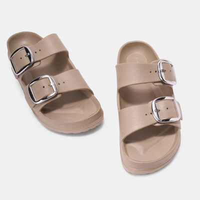 Forever Glam By Pantaloons Women Flip Flops(Brown , 7)