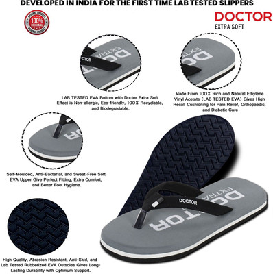 DOCTOR EXTRA SOFT Men Flip Flops(Black , 13)