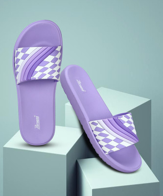 Paragon Women Women Flats Fashionable Trendy Comfortable Daily Wear Slip-on Sandals Slides(Purple , 7)