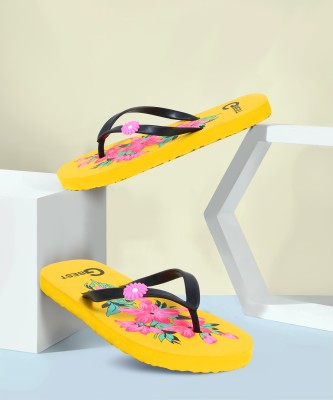 G Best Women Flip Flops(Yellow , 7)