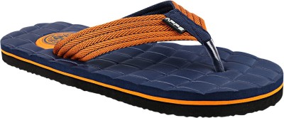 ADOBO Men Men's Comfortable and stylish EVA Sole, Slip-on, Outdoor Slippers, Daily use Flip Flops(Navy, Orange , 6)