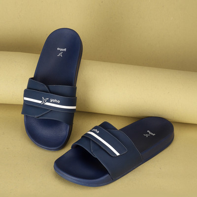 yoho Men Drystep slides for men | Water-friendly | lightweight and Comfortable Stylish Slides(Blue , 10)