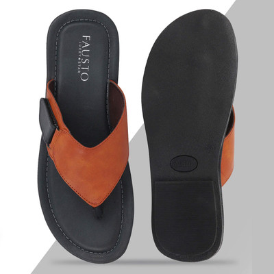 FAUSTO Men Slippers(Tan , 7)