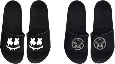 nvisan Men Slides(Grey, White, Black , 9)