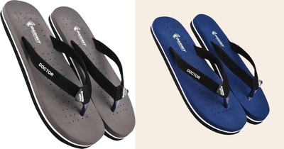 DASHNY Women Flip Flops(Purple, Blue , 8)