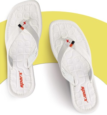 Sparx Men Flip Flops(White, Silver , 9)