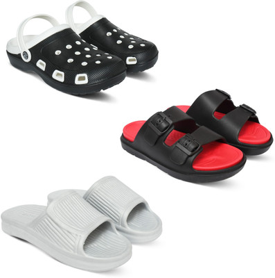 Acorn Men Slides(Black, Red, White , 10)