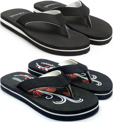 VAHMAH Women Slippers(Black, Black , 8)
