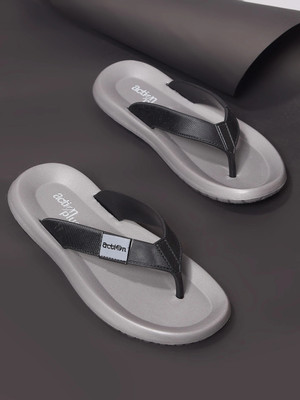 action Men APTM-11 Slippers(Black, Grey , 6)