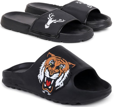 Pampy Angel Men Slides(Black , 9)