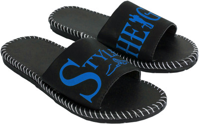 STYLE HEIGHT Men Slides(Blue , 9)