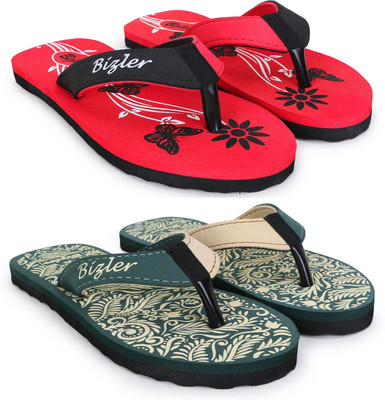 BIZLER Men Ortho Comfort Slippers | Anti-Slip, Lightweight & Durable Flip Flops(Multicolor , 8)