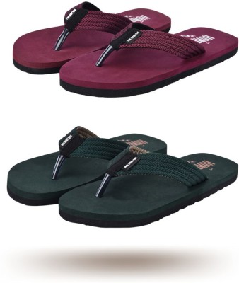 INDOSOLE Men Slippers(Green, Purple , 9)