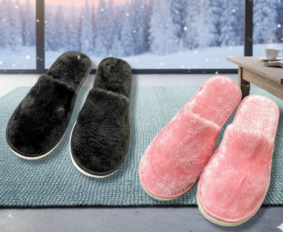 Dee Rook Women Slippers(Pink, Black , 7)