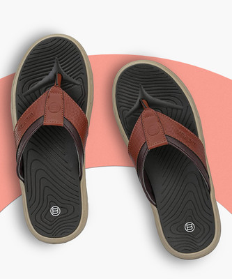 BIG FOX Men Alphabounce-8 Comfortable | Ultra-Light | Bounce Back Technology Flip Flops(Tan , 6)