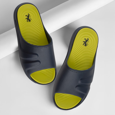 RED TAPE Men Slides(Navy, Yellow , 7)