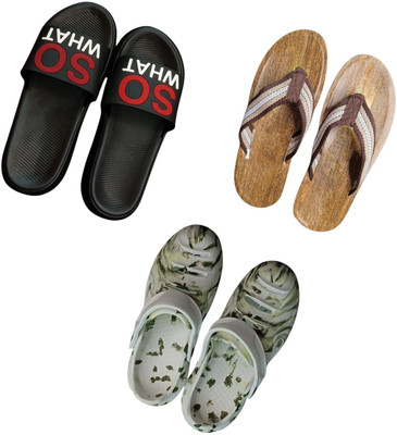 BLIBBERS Men Slippers(Black, Brown, Multicolor , 9)