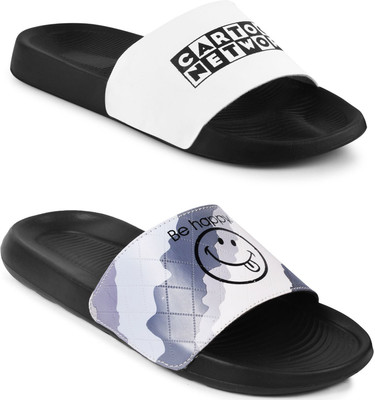Foot Print Men Slides(Black , 11)