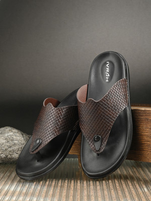 IVRAH Men Slippers(Brown , 8)