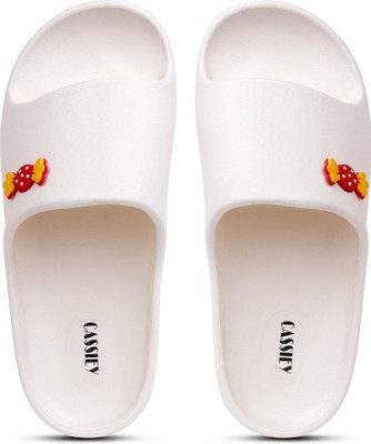Cassiey Women Slides(White , 4)